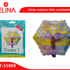 Globo metalico feliz cumpleaños amarillo/lila 45cm