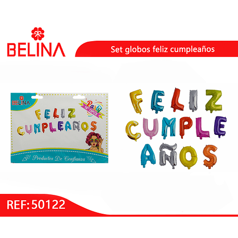 Globo letras feliz cumpleaños colores 16 pulgadas