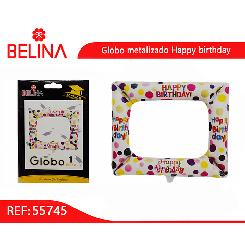 Globo marco selfie happy birthday colores