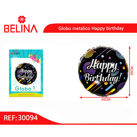 Globo metálico happy birthday