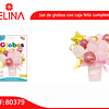Set de globos con caja color rosa