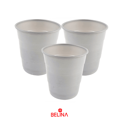 Vasos plásticos color plata 410ml 10pcs - Belina cotillon