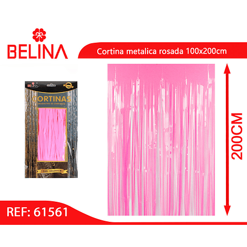 Cortina metalica rosada 100x200cm