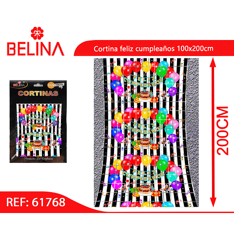 Cortina feliz cumpleaños - Belina Cotillon