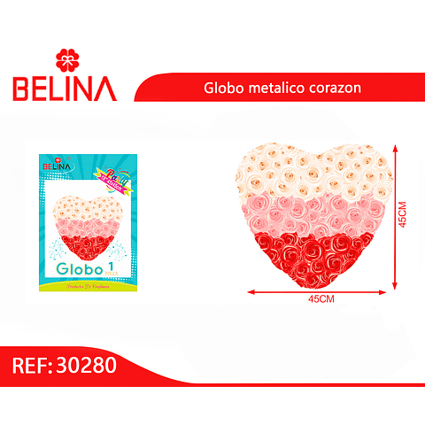 Globo metalico corazón 45cm