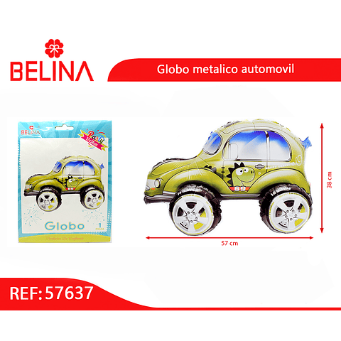 Globo metalico 3d auto escarabajo 57x38cm