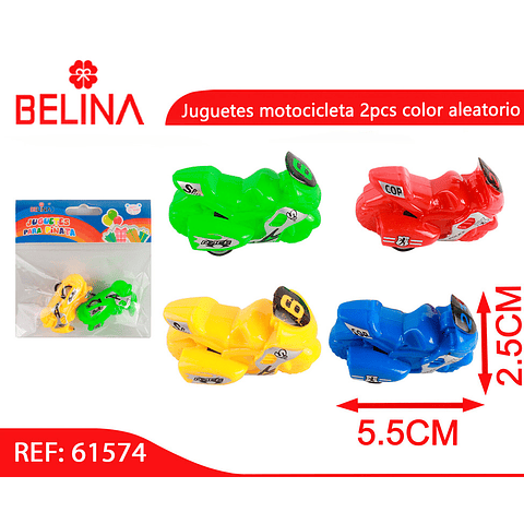 Juguete motocicleta 2pcs color aleatorio 2,5x5,5cm