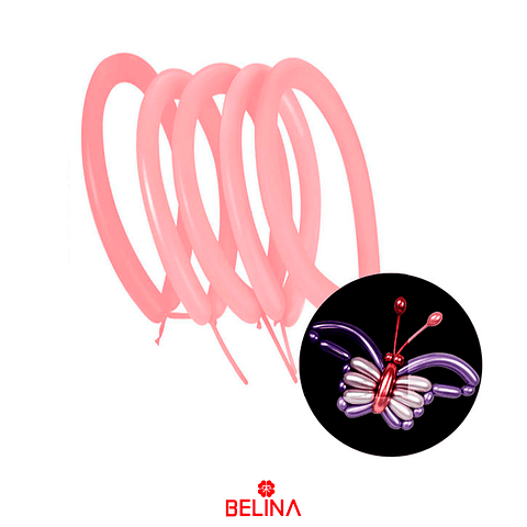 Globos de latex largo color rosa - Belina Cotillon
