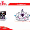 Corona plástica de diamantes con corazón 7x12cm color aleatorio