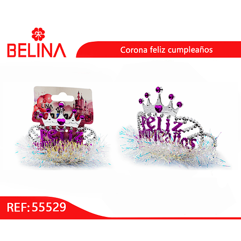 Corona Feliz Cumpleaños Con Papel Celofan - Belina Cotillón