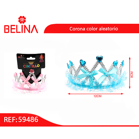 Corona con corazones azul/rosa 8x12cm