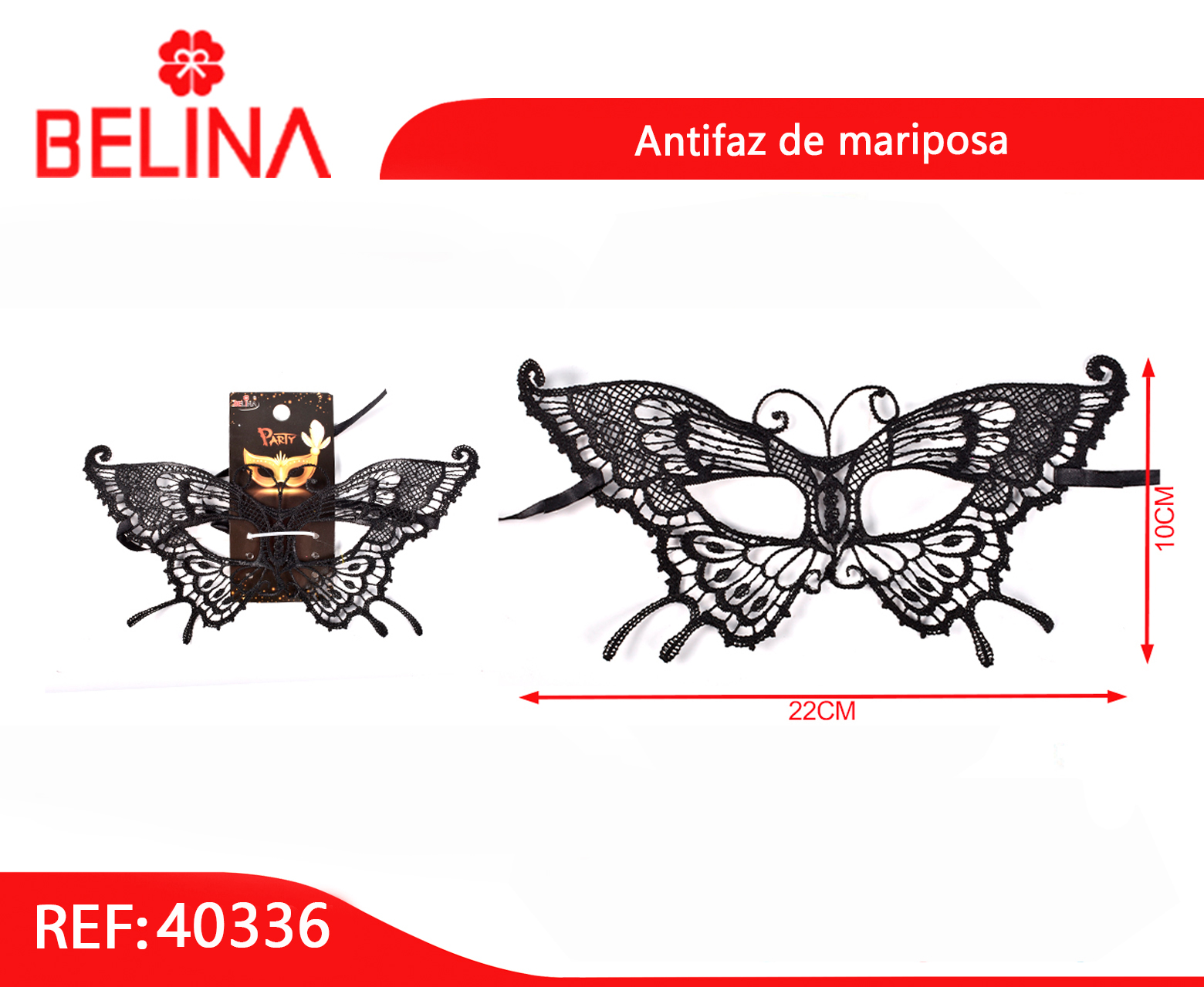Antifaz De Mariposa - Belina Cotillón