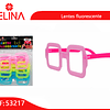 Lentes cotillón fluor cuadrados 6pcs