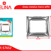 Globo metalizado marco plateado 98x82cm