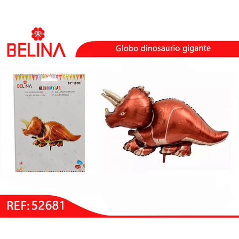 Globo metalizado dinosaurio triceratops