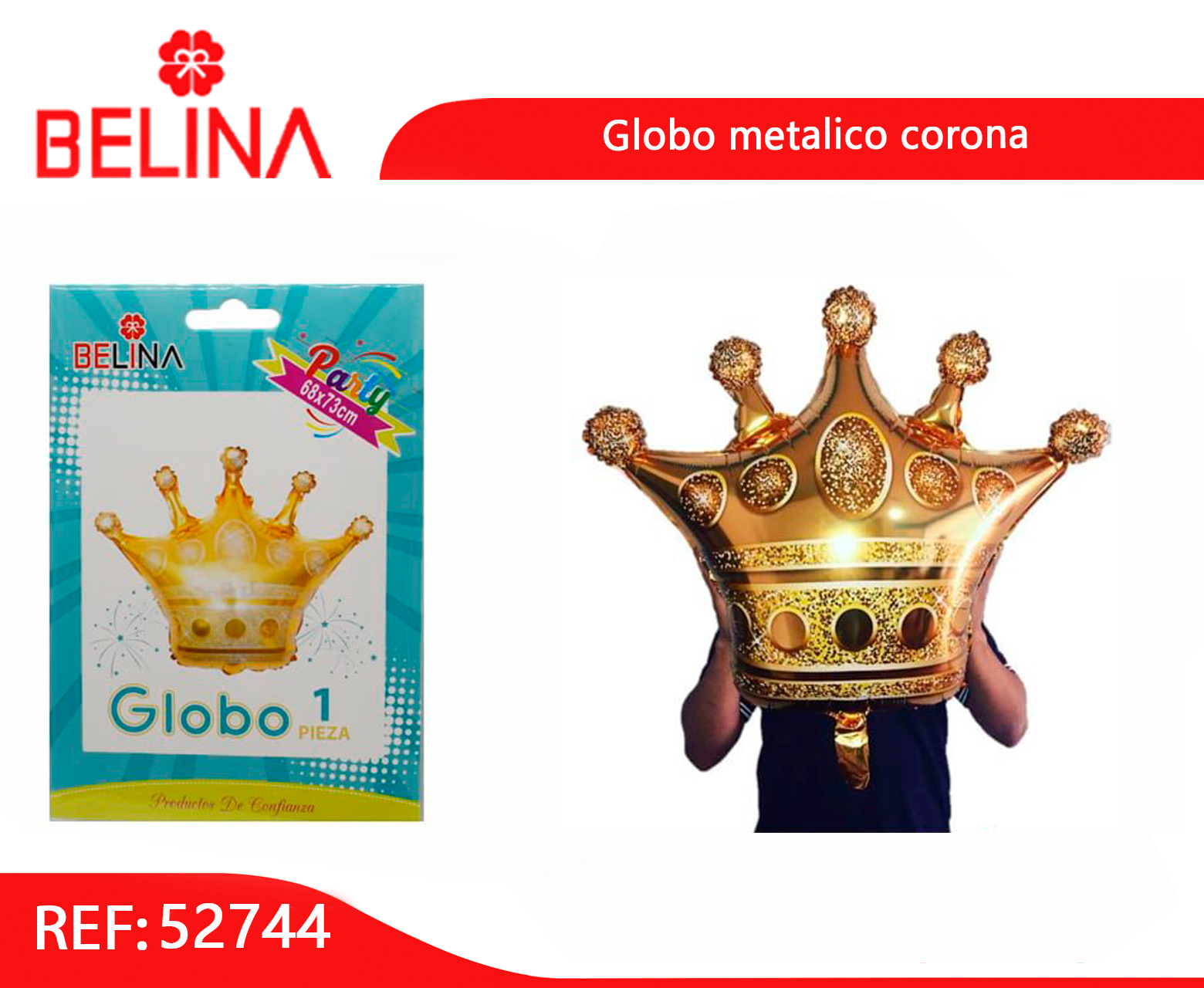 Globo Metalico Corona Dorada – Globitos Drupys