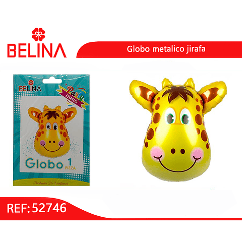 Globo metalico jirafa 25x44cm