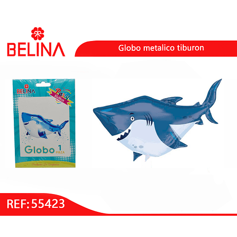 Globo metálico tiburón 65x96cm