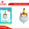 Globo metalico unicornio/cacho colores 55x87cm