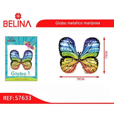 Globo metalico mariposa 79x73cm