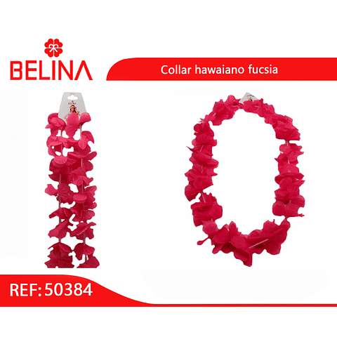 Collar cotillón hawaiano rosa 