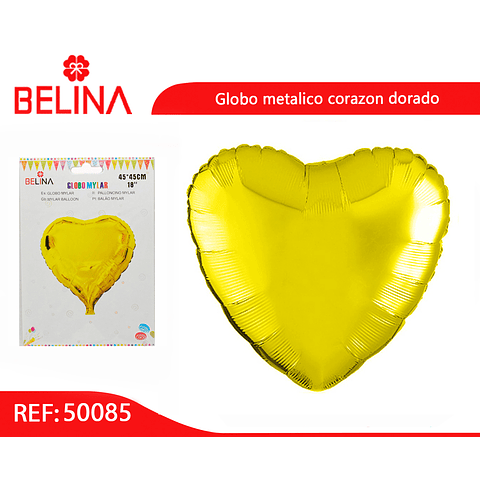 Globo corazón oro 18 pulgadas