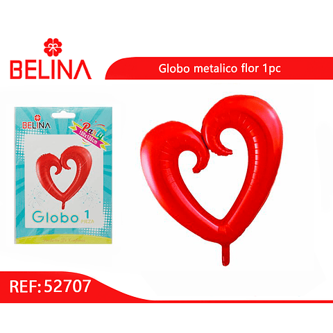 Globo metalico corazón rojo 100x108cm
