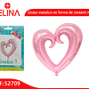 Globo metalico corazón rosa 100x108cm