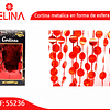 Cortina metalica/circulos roja 100cmx200cm