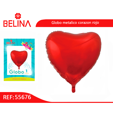 Globo metalico corazón rojo 60cm