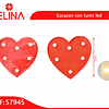 Lámpara corazón con luces led 12x12cm rojo