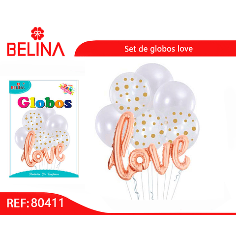 Set de globos love 7pcs