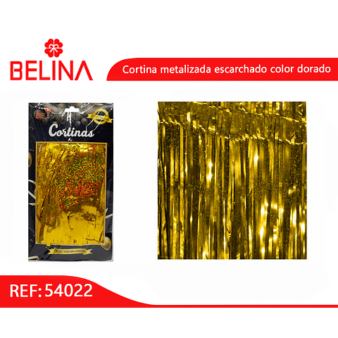 Cortinas metalicas oro holografico 3m