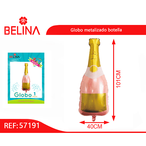 Globo metalizado botella de champán 40x101cm