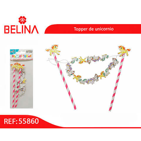 Topper para torta unicornio 1set 17pcs