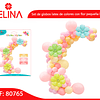 Arco de globos orgánico colores con flor pequeña 82pcs