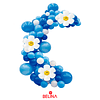 Arco de globos orgánico azul con flores 82pcs