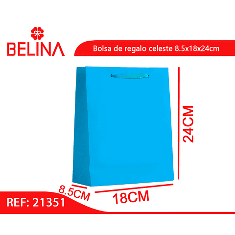 Bolsa de regalo celeste 8.5x18x24cm