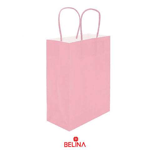 Bolsa de papel rosa 6x12x15cm