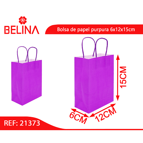 Bolsa de papel purpura 6x12x15cm