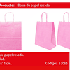 Bolsa de papel mediana rosada 12unidades