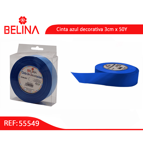 Cinta de regalo azul rollo 3cmx50y