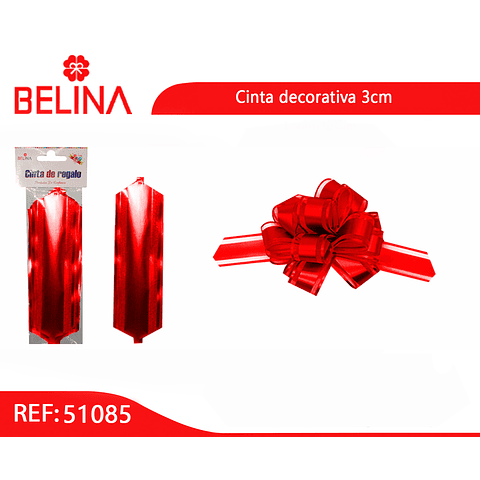 Cinta lazo 3cm rojo