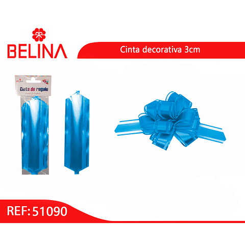 Cinta lazo 3cm celeste