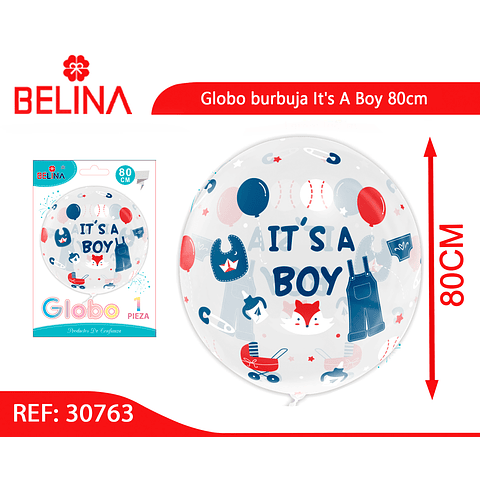 Globo burbuja It's a boy 80cm