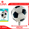 Globo metalico pelota de futbol 45cm