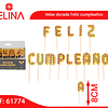 Velas dorada Feliz cumpleaños