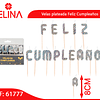 Velas plateada Feliz Cumpleaños