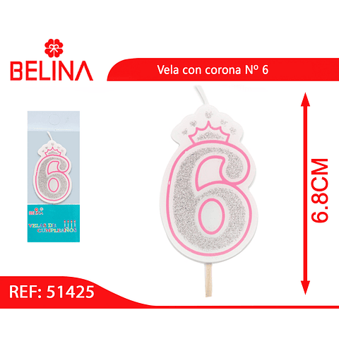 Vela con corona rosa #6