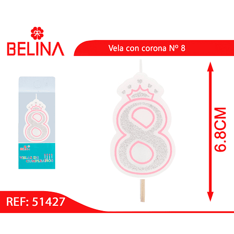 Vela con corona rosa #8